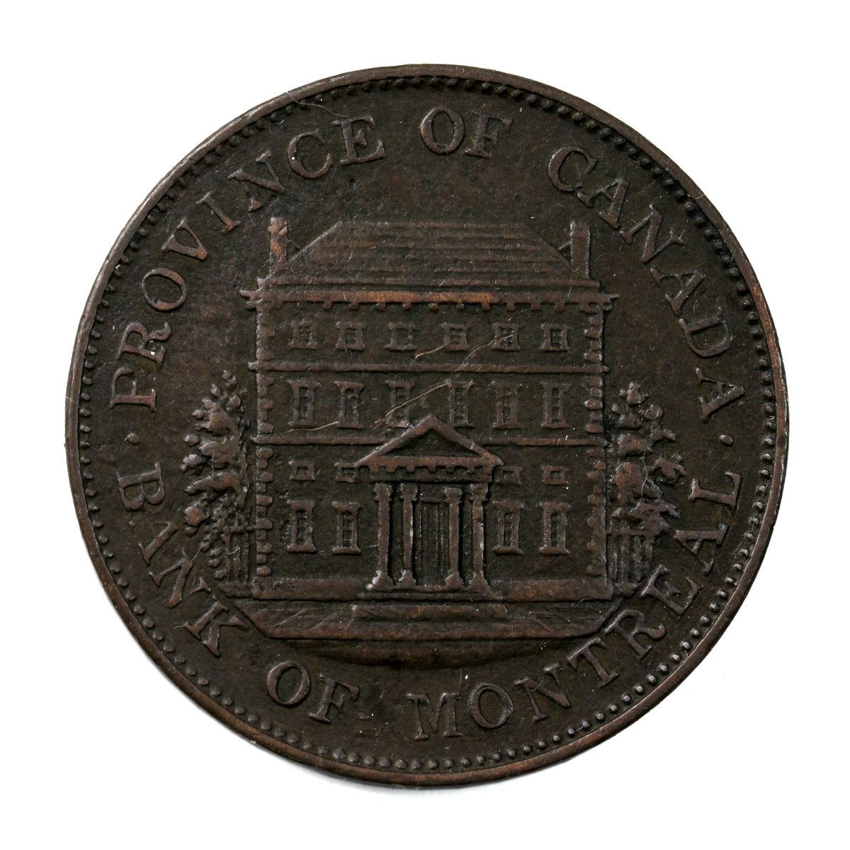 PC-1B1 1844 Province of Canada Bank of Montreal Half Penny Token Almost UNC (AU50) $