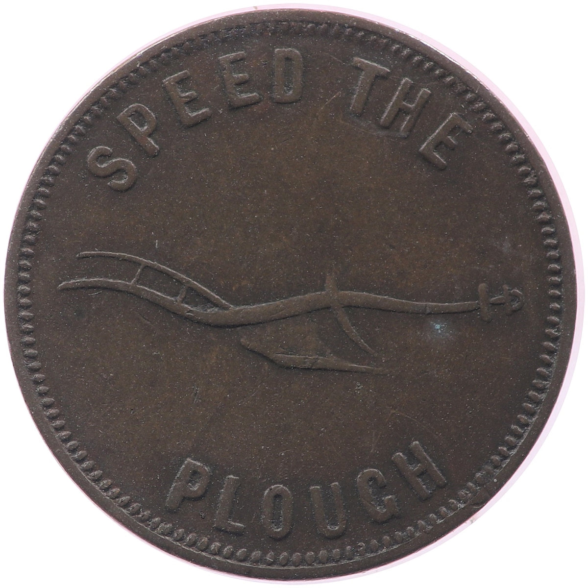 PE-5A No Date (1859) PEI Speed the Plough Bank Token, F-VF (F15)