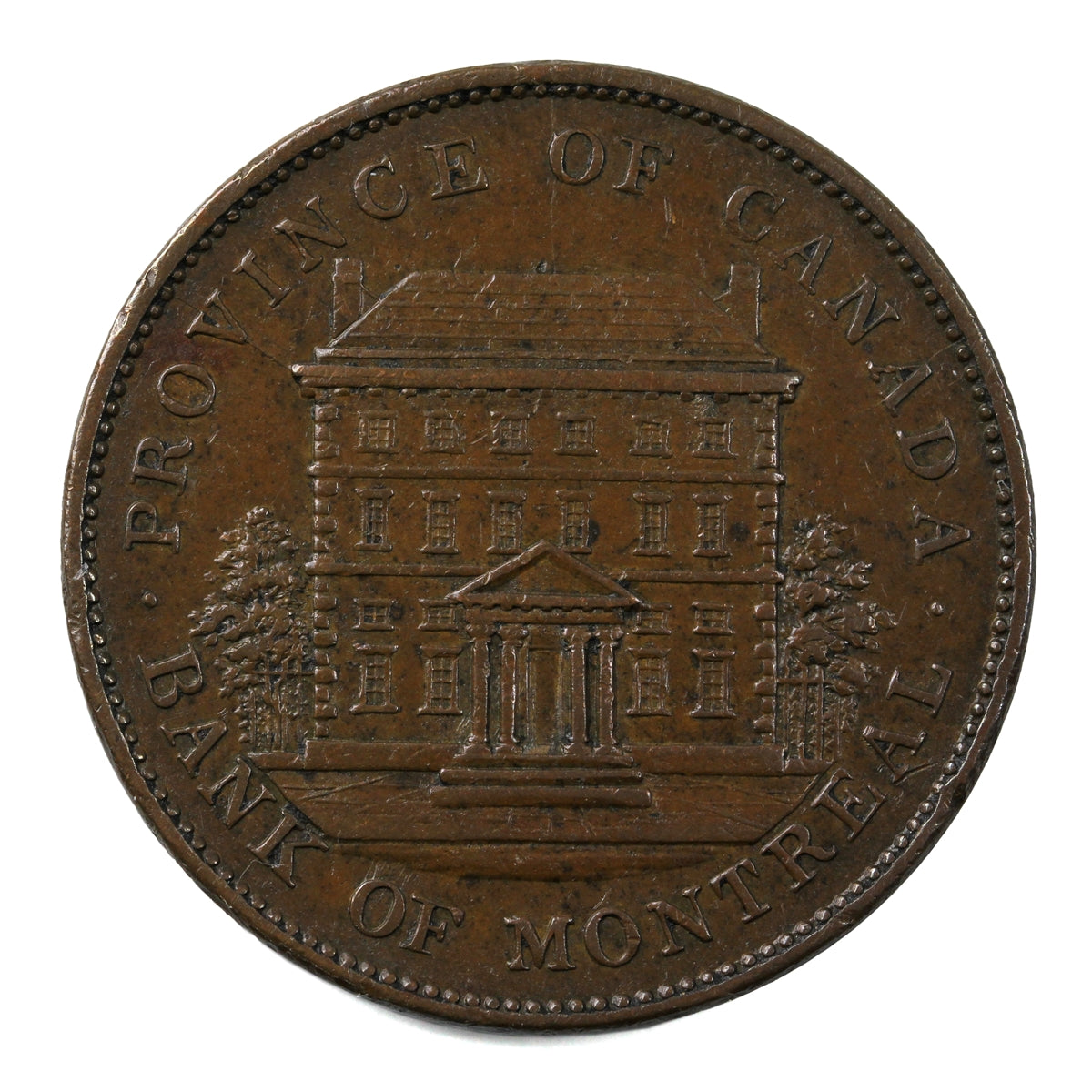PC-2B 1842 Province of Canada Bank of Montreal Penny Token Almost Uncirculated (AU50) $