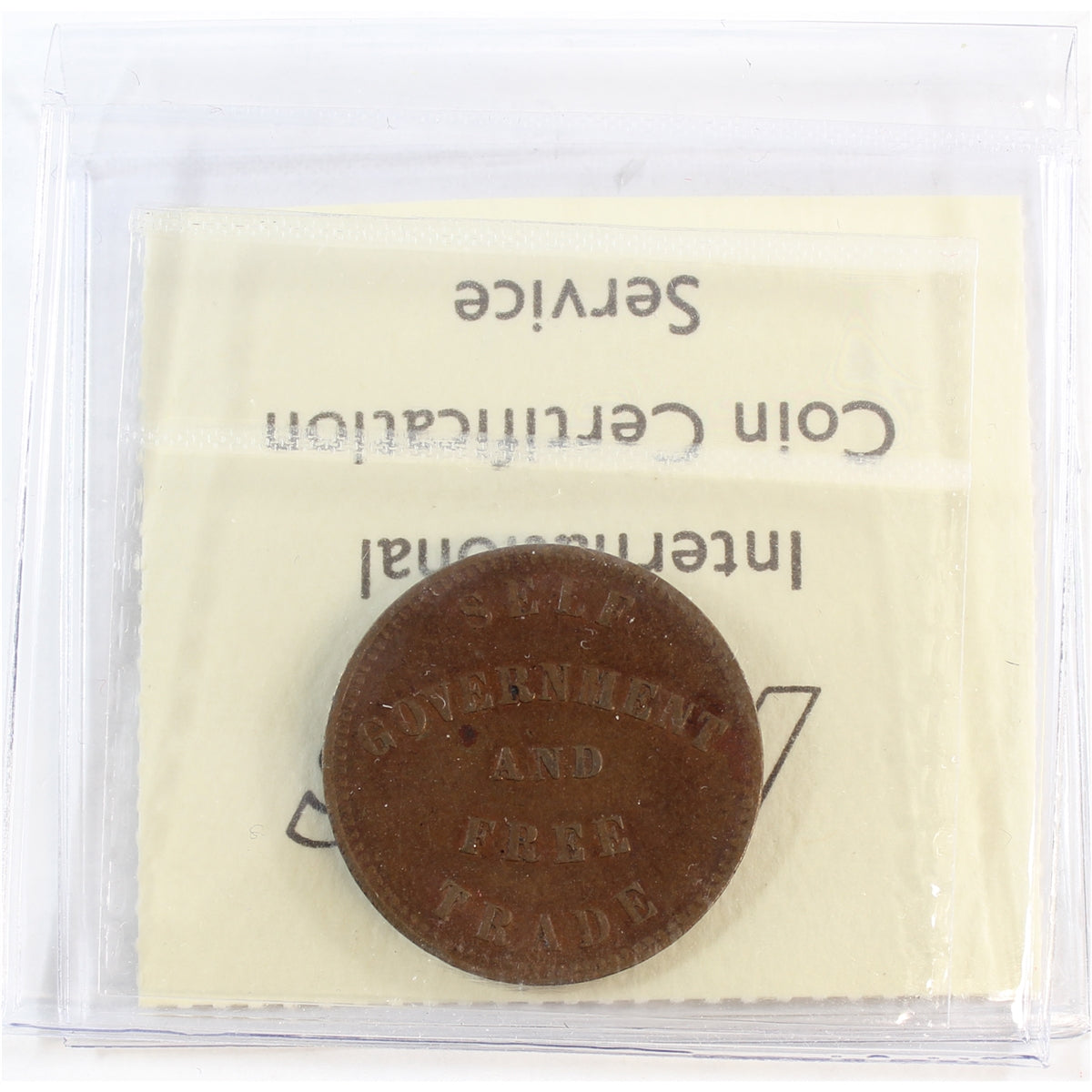 PE-7C4 1857 PEI Self Government & Free Trade Bank Token ICCS Certified VF20 (BR #919)