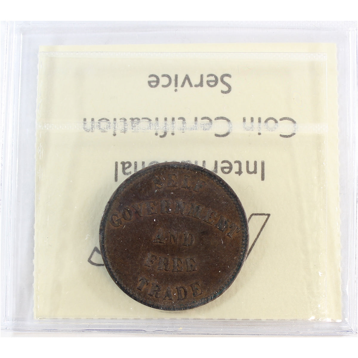 PE-7C1 1857 PEI Self Government & Free Trade Token ICCS Certified EF40 (BR #919)