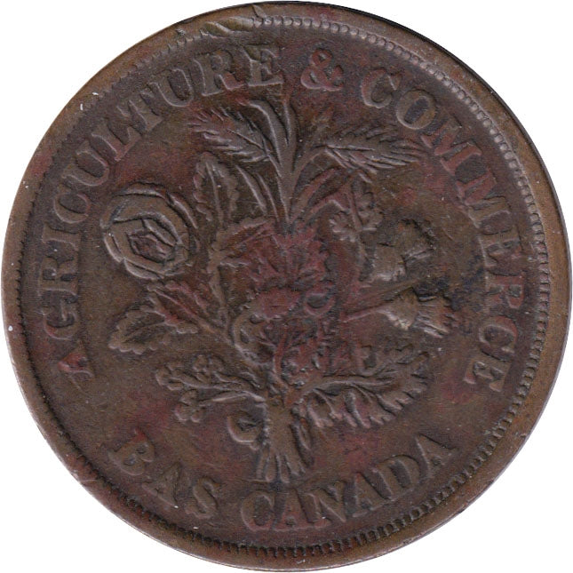 LC-5A3 No Date (1838) Lower Canada, Banque du Peuple Montreal Un Sou Very Fine (VF-20)