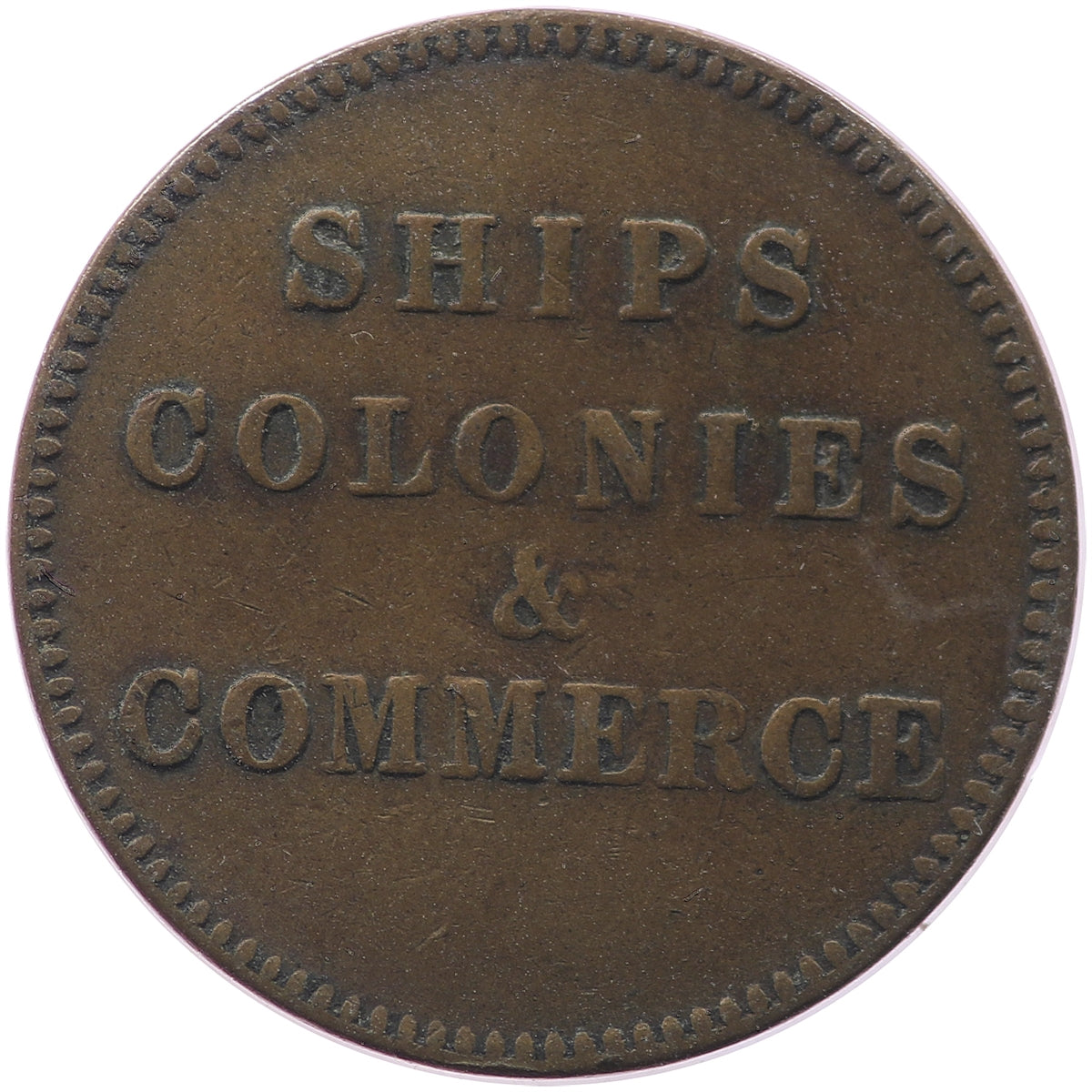 PE-10-30 No Date (1835) PEI Ships Colonies & Commerce Bank Token Very Fine (VF20)