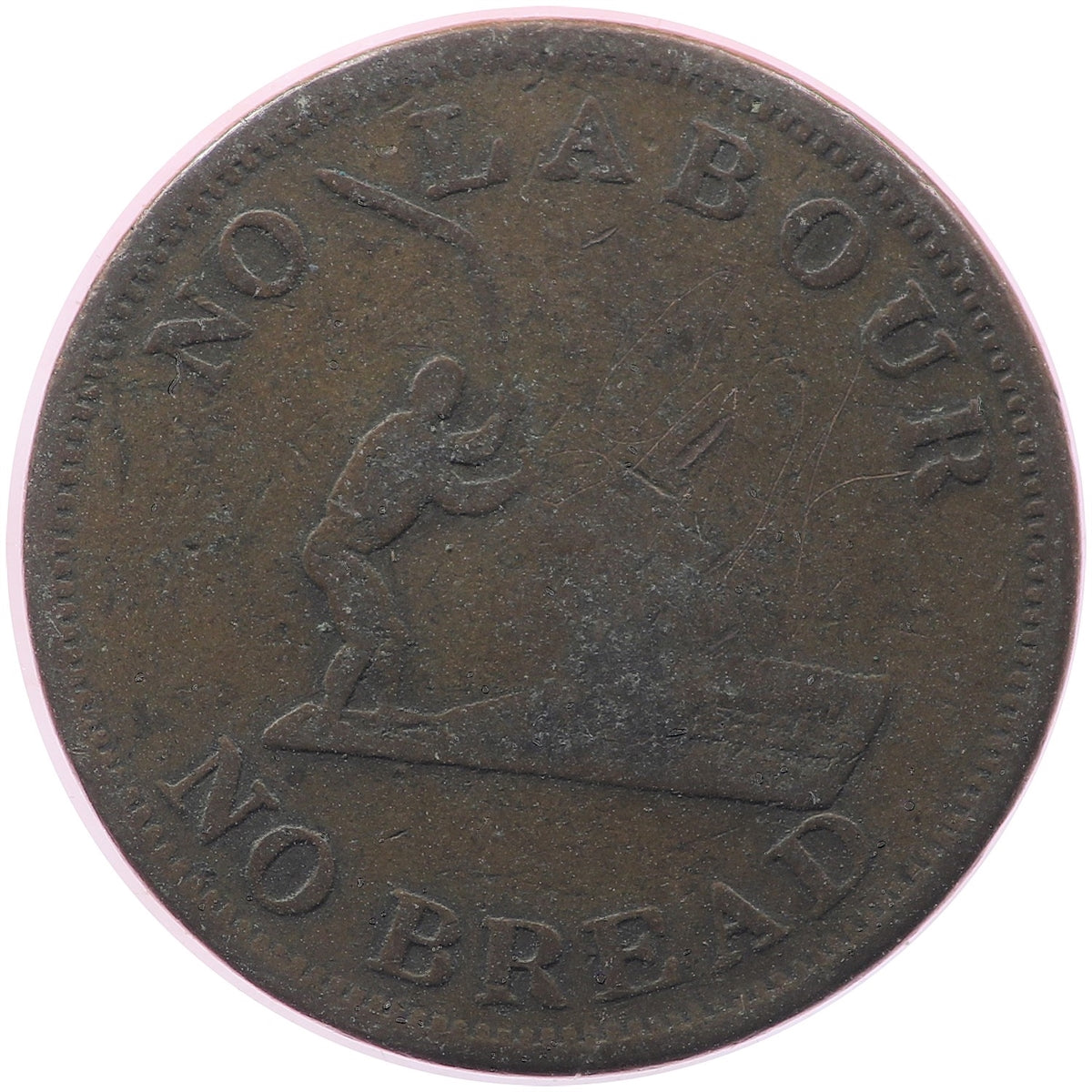UC-4A2 No Date (1840) Upper Canada Speed the Plough, Half Penny Bank Token, Fine (F12)