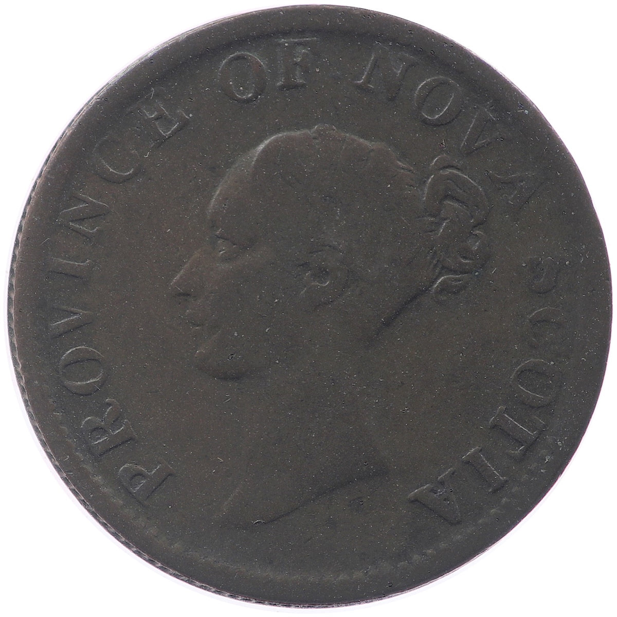 NS-1E4 1840 Nova Scotia Victoria Thistle Half Penny Token VG-F (VG10)