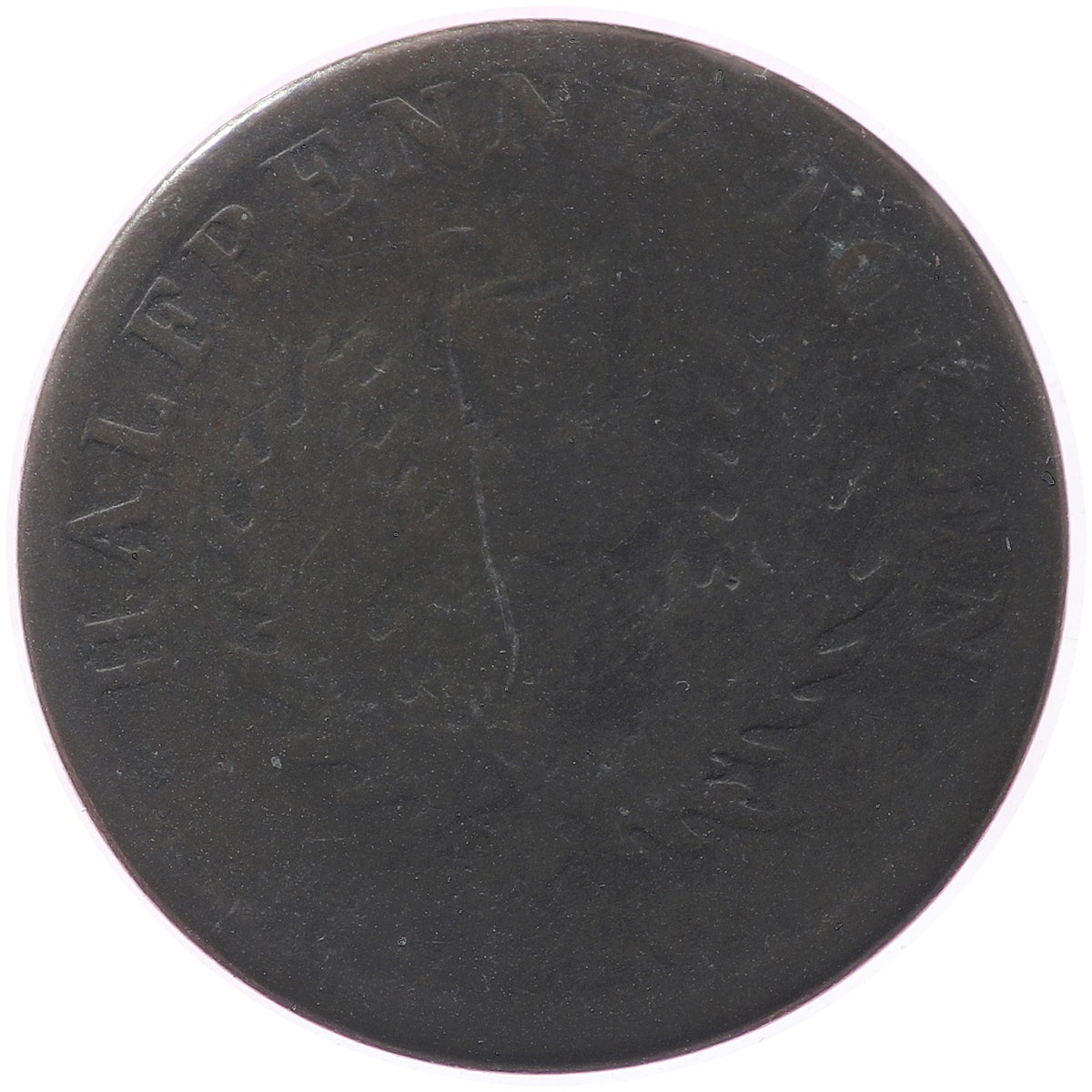 NS-1E4 1840 Nova Scotia Victoria Thistle Half Penny Token G-VG (G-6)