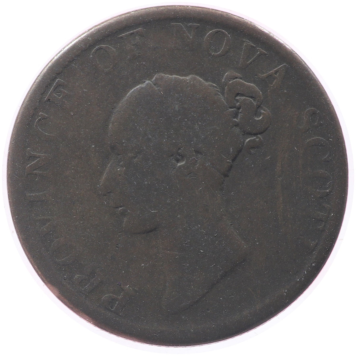 NS-1E4 1840 Nova Scotia Victoria Thistle Half Penny Token G-VG (G6)
