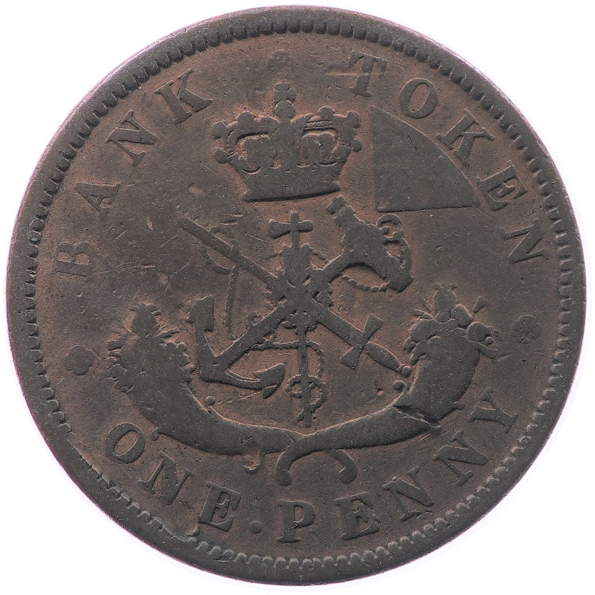 PC-6A1 1850 Province of Canada, Bank of Upper Canada Penny Token G-VG (G6)