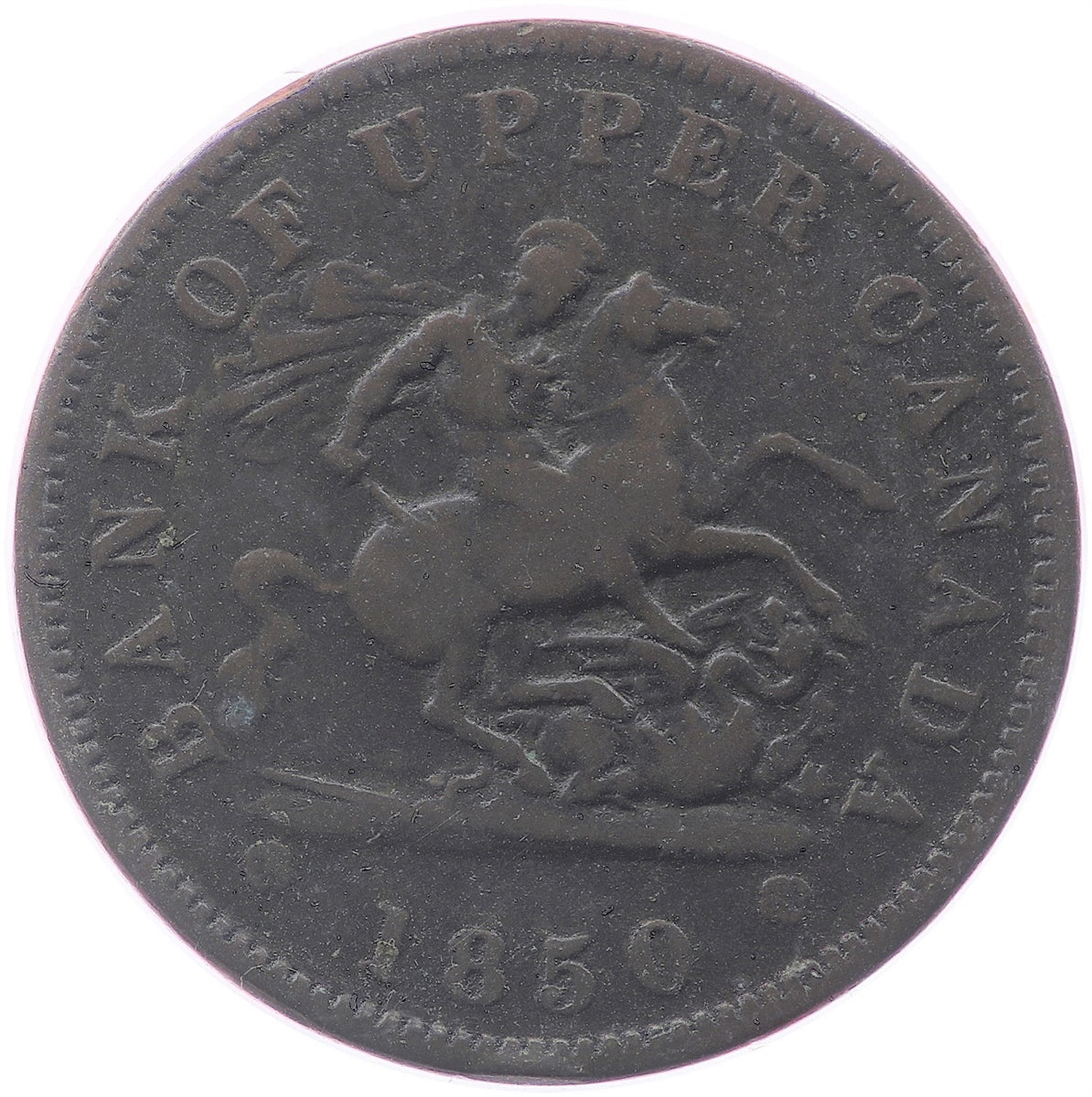 PC-6A1 1850 Province of Canada, Bank of Upper Canada Penny Token Fine (F12)