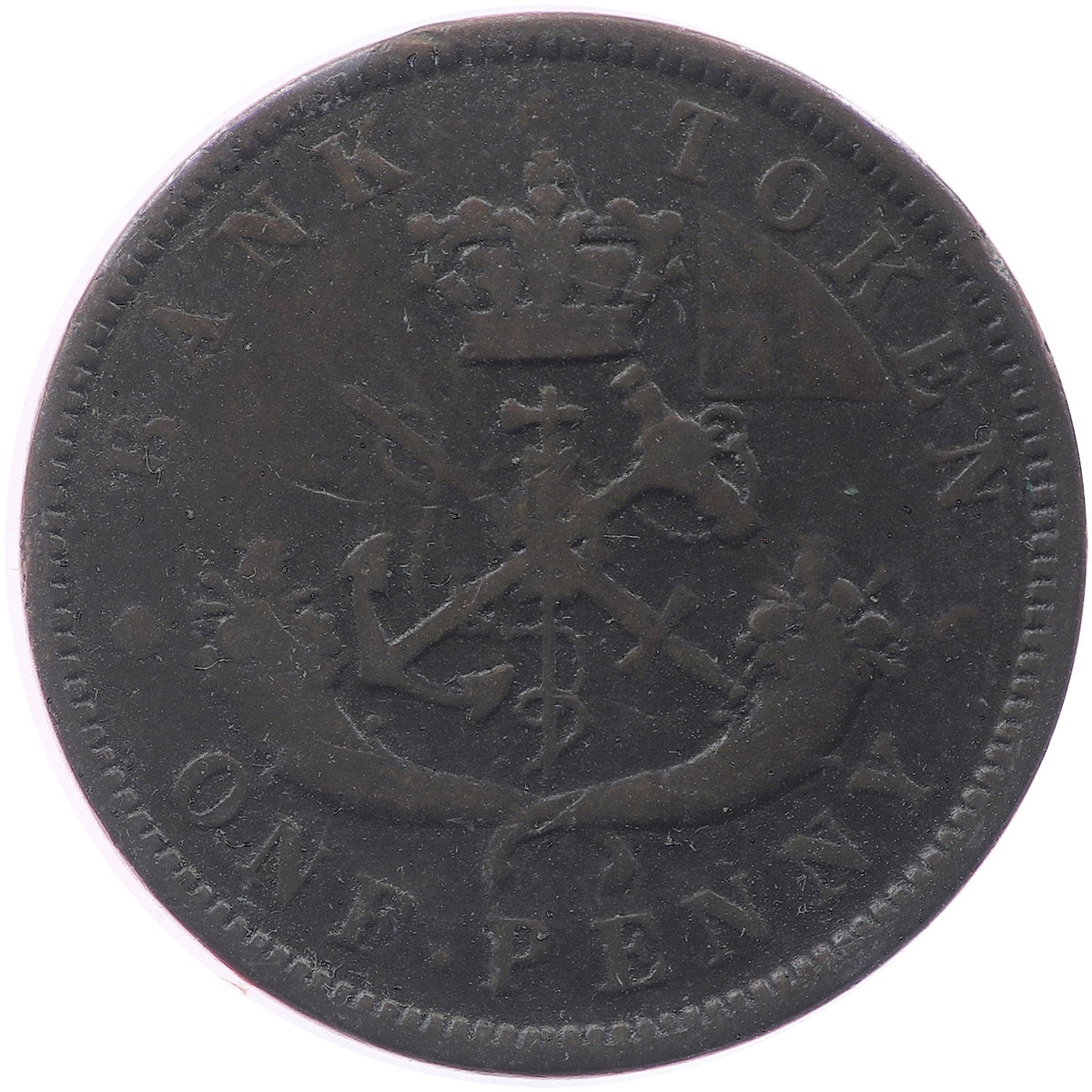 PC-6A1 1850 Province of Canada, Bank of Upper Canada Penny Token Fine (F12)