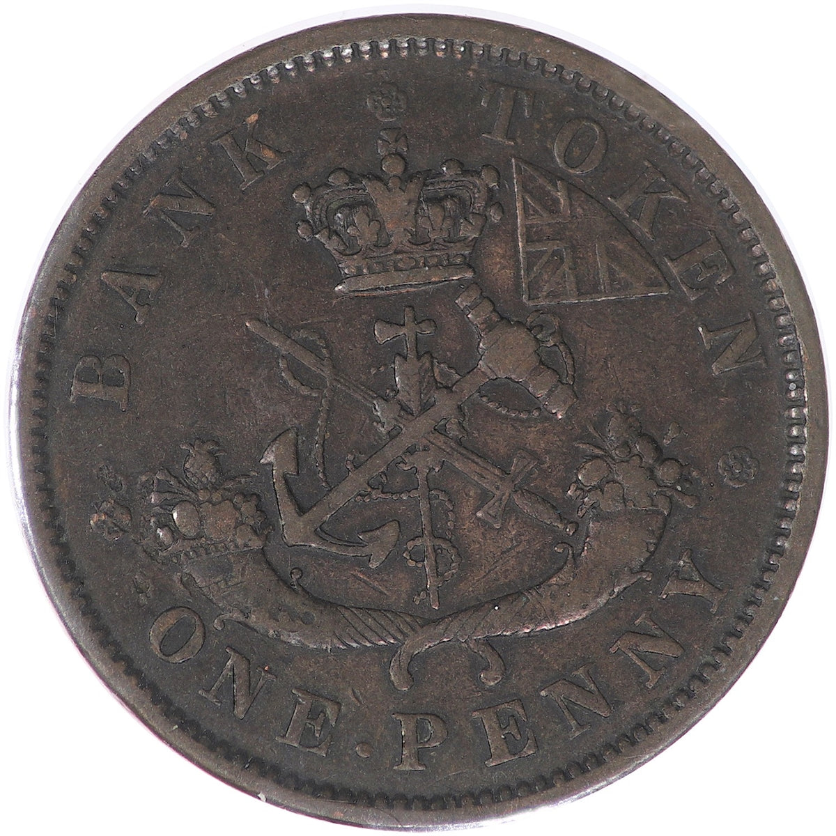 PC-6A1 1850 Province of Canada, Bank of Upper Canada Penny Token Very Fine (VF20)