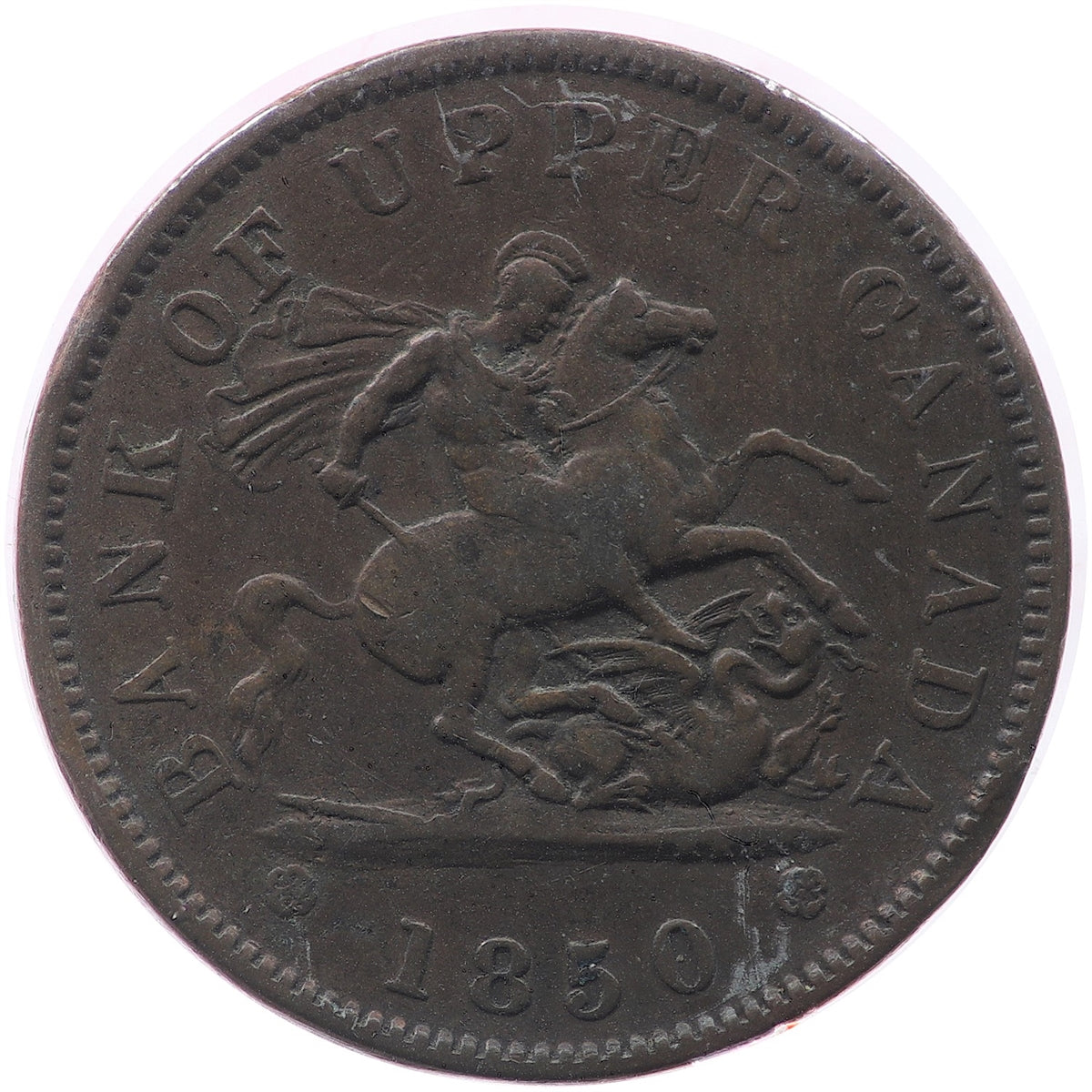 PC-6A2 1850 Province of Canada, Bank of Upper Canada Penny Token Very Fine (VF20)
