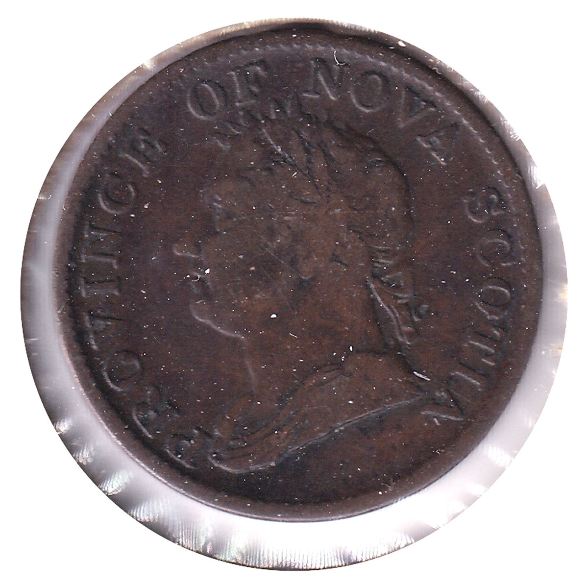 NS-1D2 1832 Nova Scotia George IV Thistle Half Penny Token VG-F (VG10)