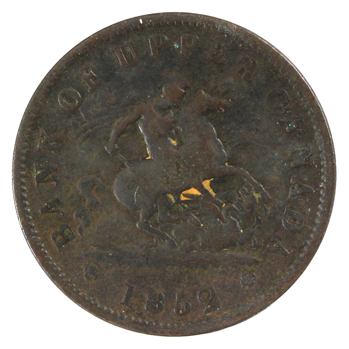 PC-6D 1857 Province of Canada, Bank of Upper Canada Penny Token Very Good (VG8)