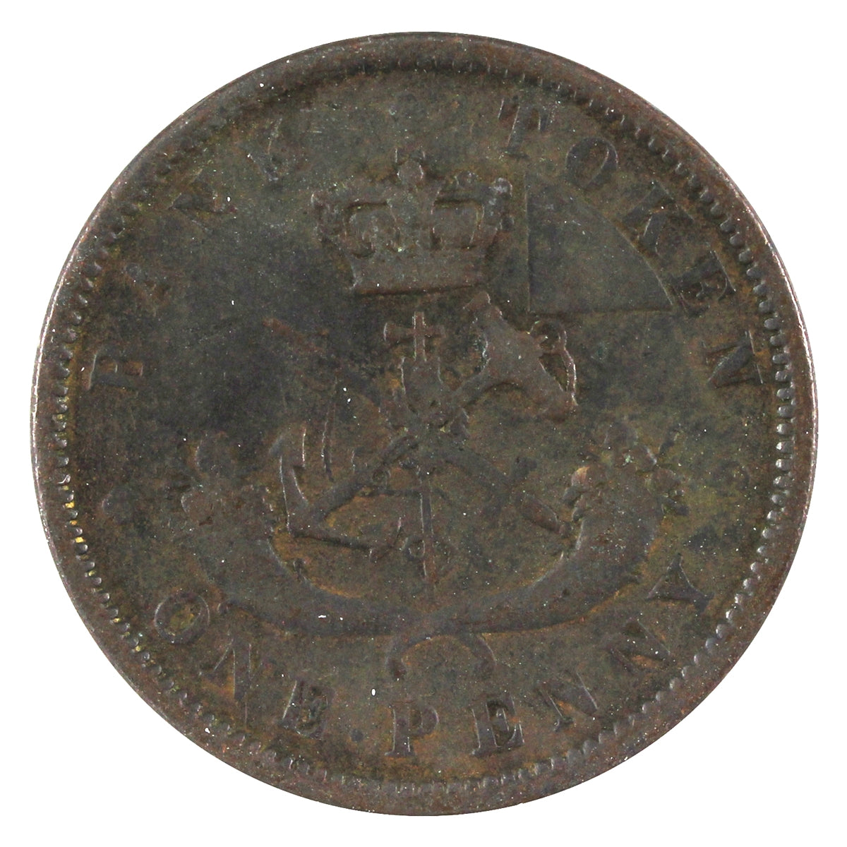 PC-6D 1857 Province of Canada, Bank of Upper Canada Penny Token Very Good (VG8)