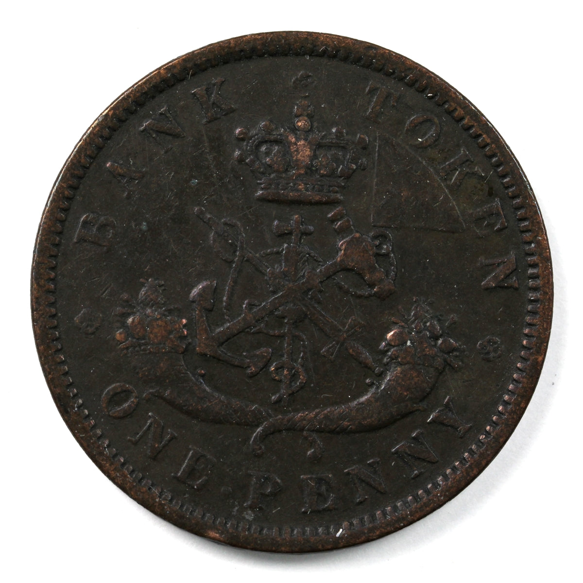 PC-6D 1857 Province of Canada, Bank of Upper Canada Penny Token Very Fine (VF20)