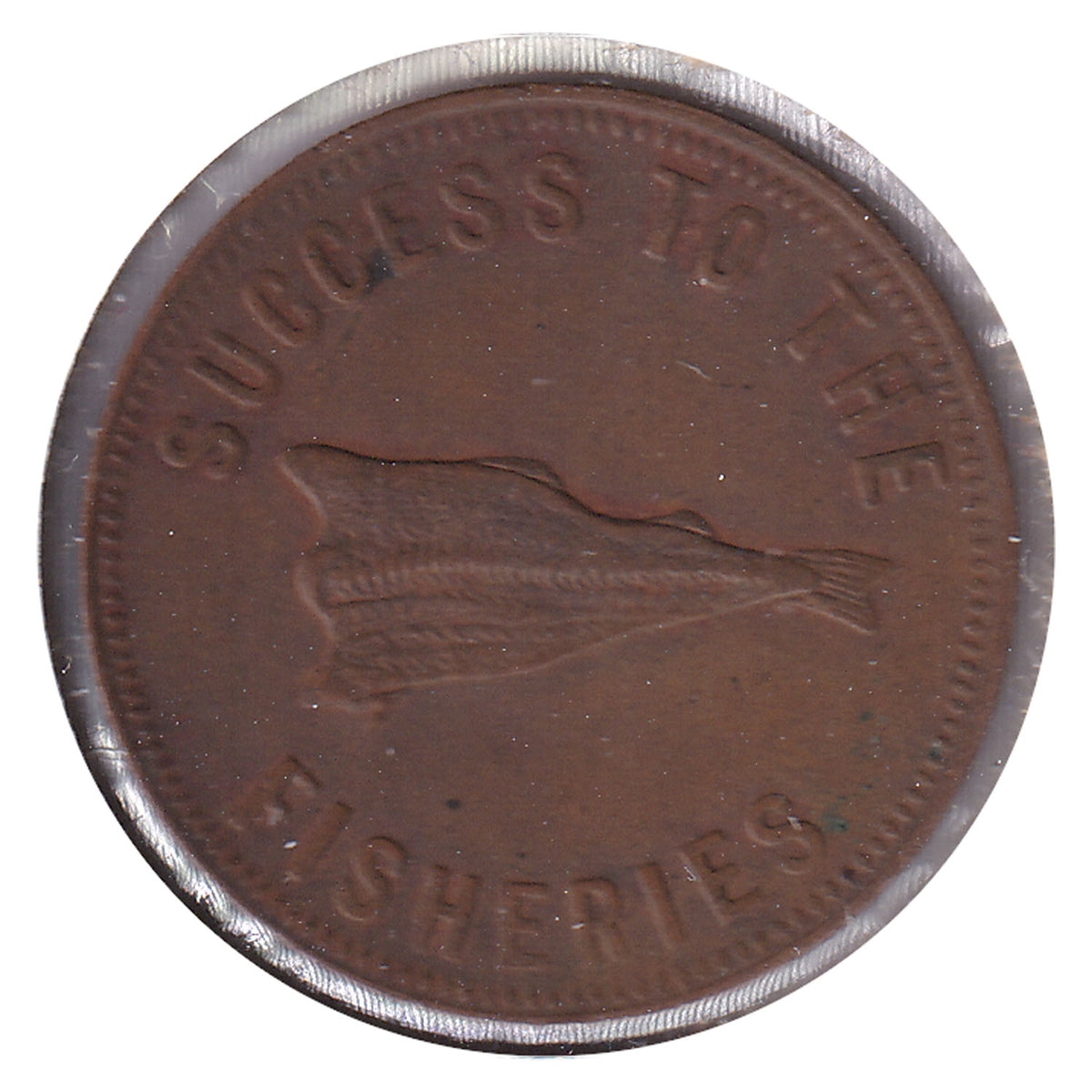 PE-5B1 No Date (1860) PEI Speed the Plough, Success to the Fisheries Token VF-EF (VF30)