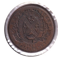LC-8A1 1837 Lower Canada, City Bank Half Penny Bank Token, VG-F (VG10)