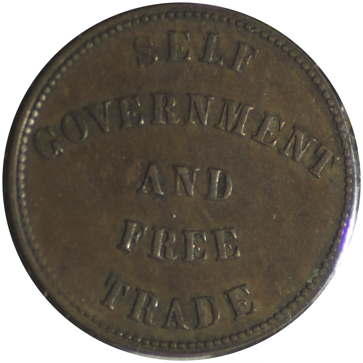 PE-7C2 1857 PEI Self Government & Free Trade Bank Token Very Fine (VF20)