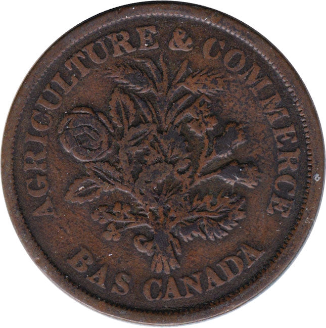 LC-5A5 No Date (1838) Lower Canada, Banque du Peuple Montreal Un Sou Fine (F-12)