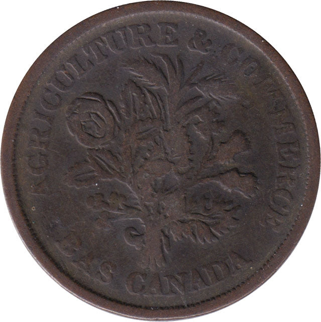 LC-5A3 No Date (1838) Lower Canada, Banque du Peuple Montreal Un Sou Very Good (VG-8)