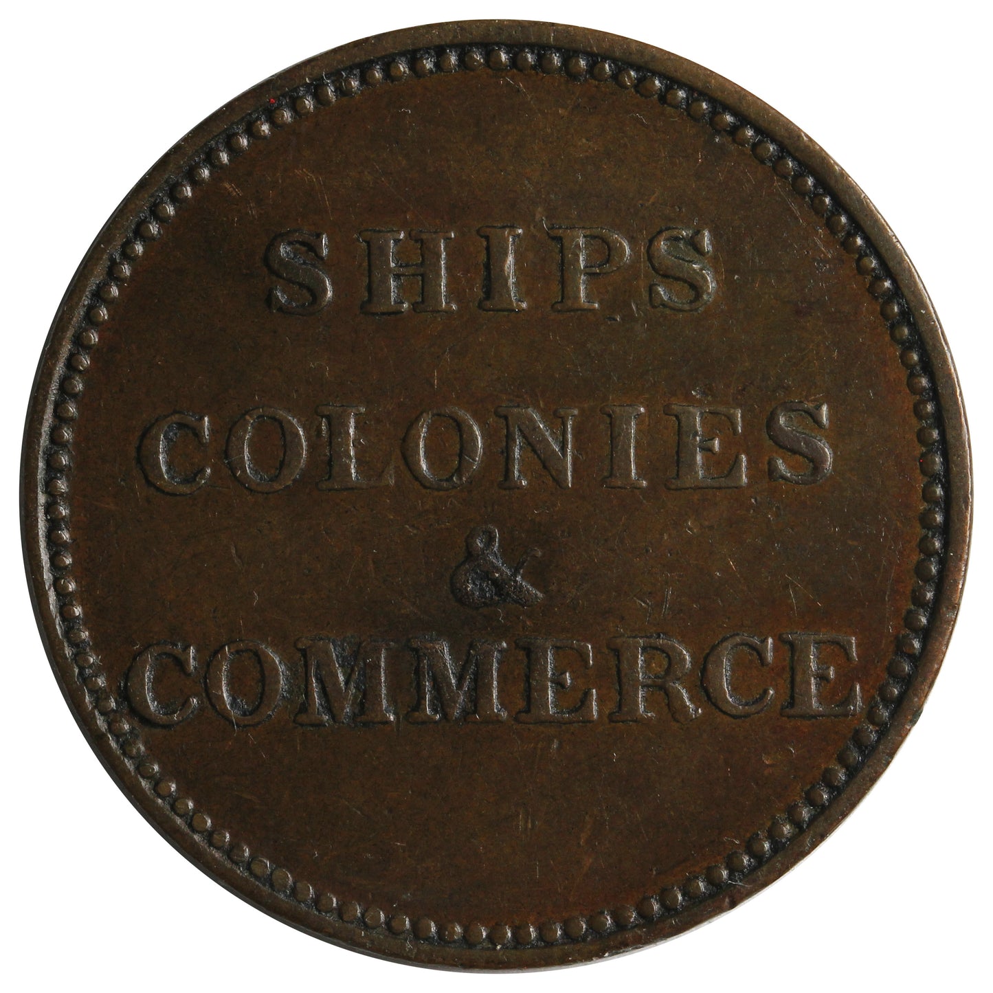 PE-10-45 No Date (1835) PEI Rotated Die Ships & Colonies Token Extra Fine (EF40) $