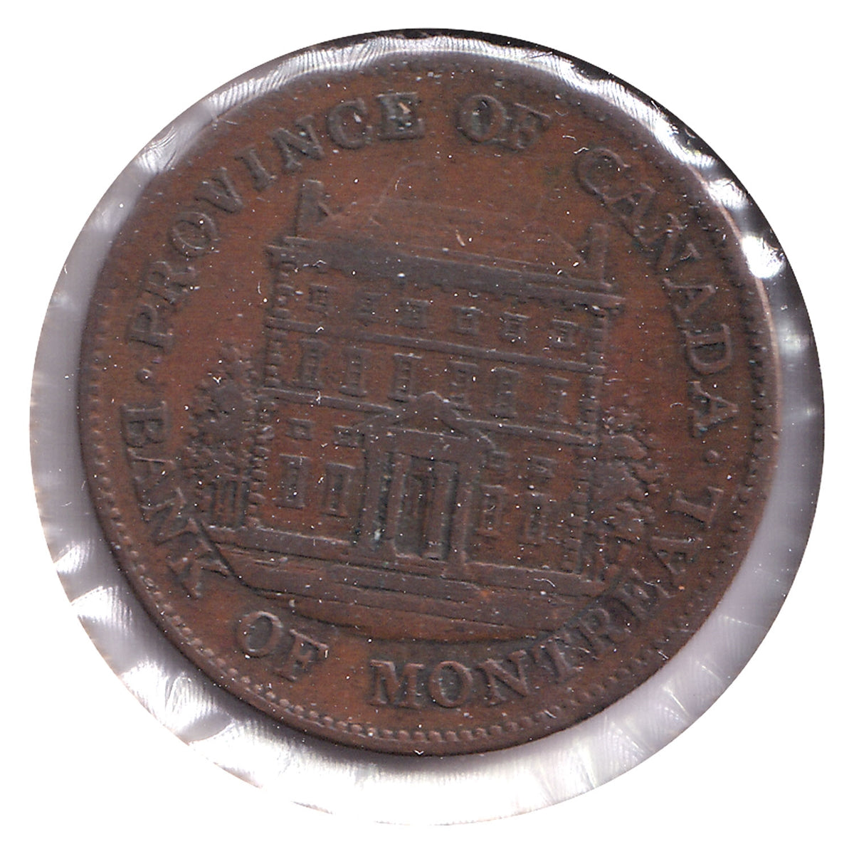 PC-1B4 1844 Province of Canada Bank of Montreal Half Penny Token Fine (F12)