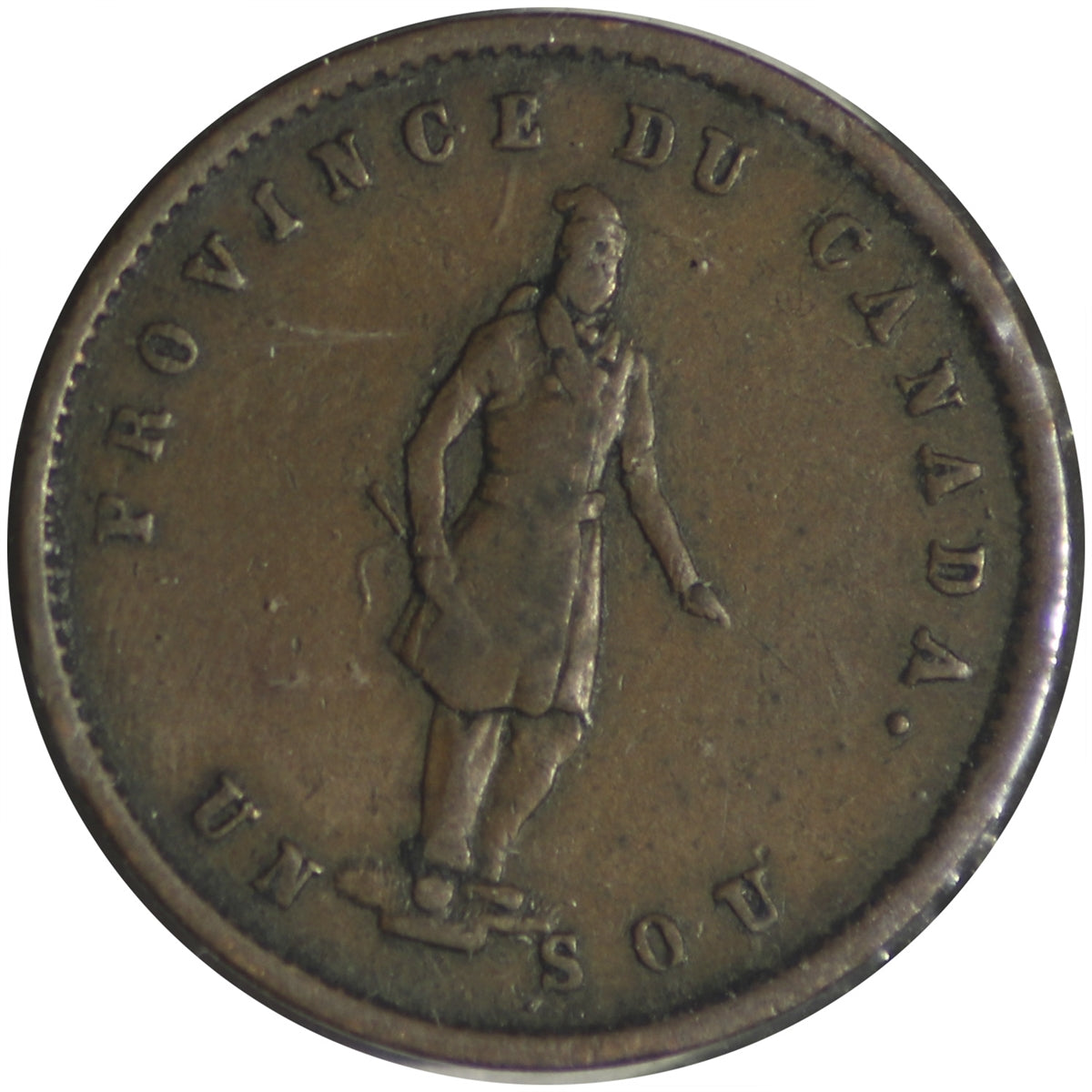 PC-3 1852 Province of Canada Quebec Bank Half Penny Token F-VF (F15)