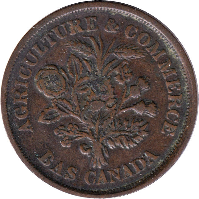 LC-5A5 No Date (1838) Lower Canada, Banque du Peuple Montreal Un Sou Very Fine (VF20)