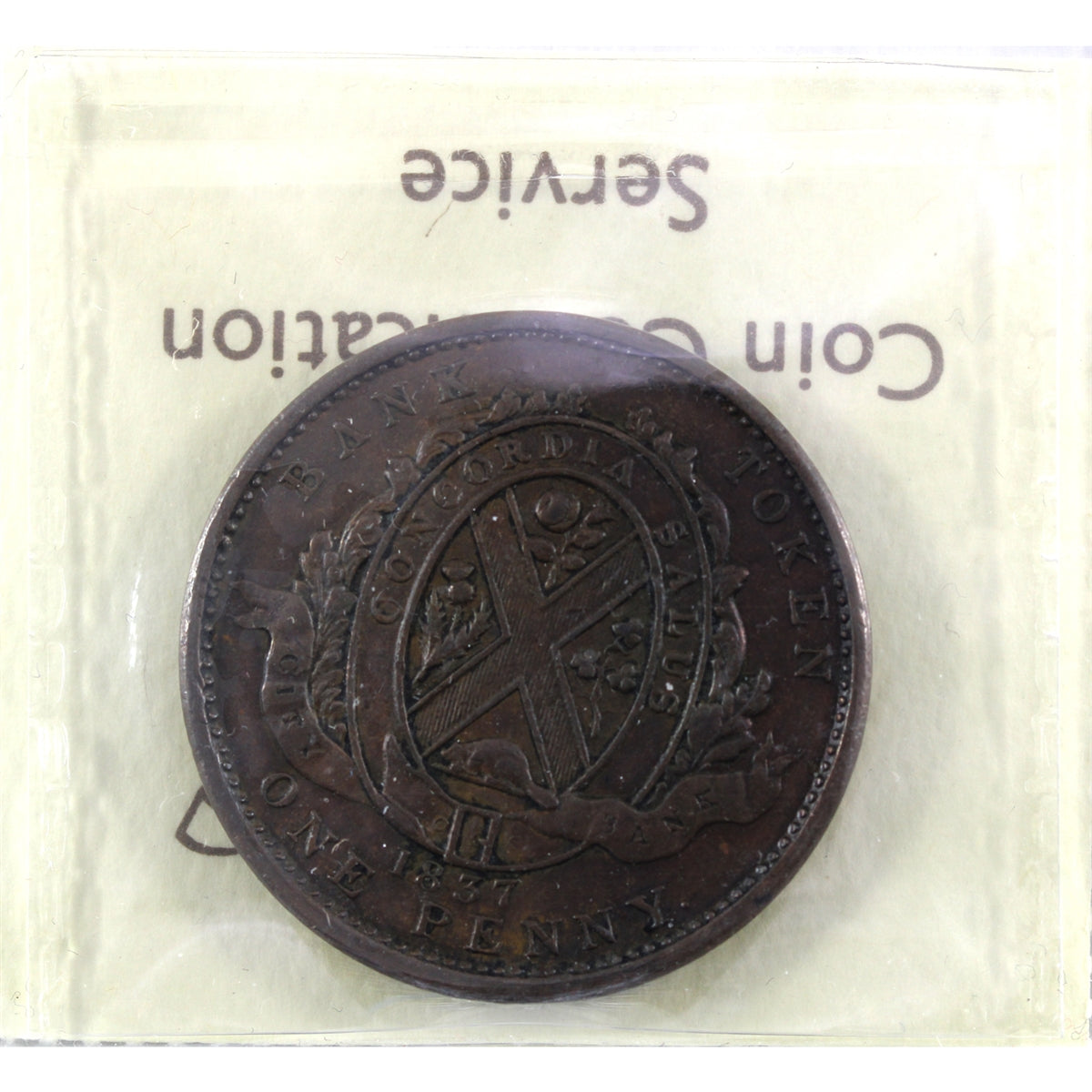 LC-9A1 1837 Lower Canada Penny Bank Token ICCS Certified VF30 (BR #521)