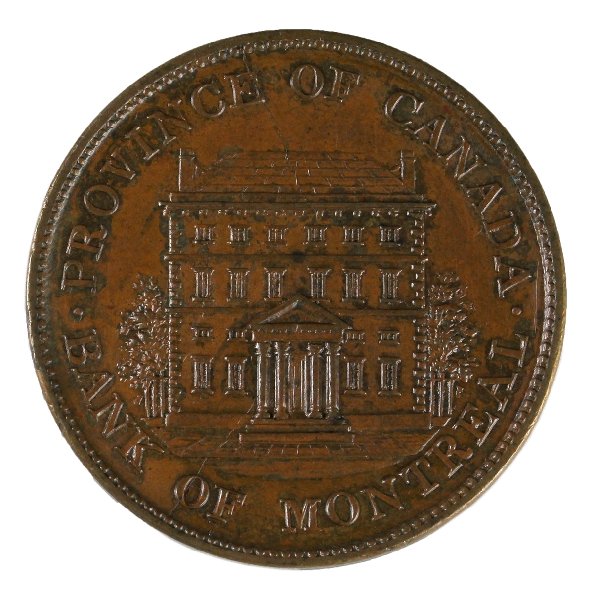 PC-1A2 1842 Province of Canada Bank of Montreal Half Penny Token Uncirculated (MS60) $