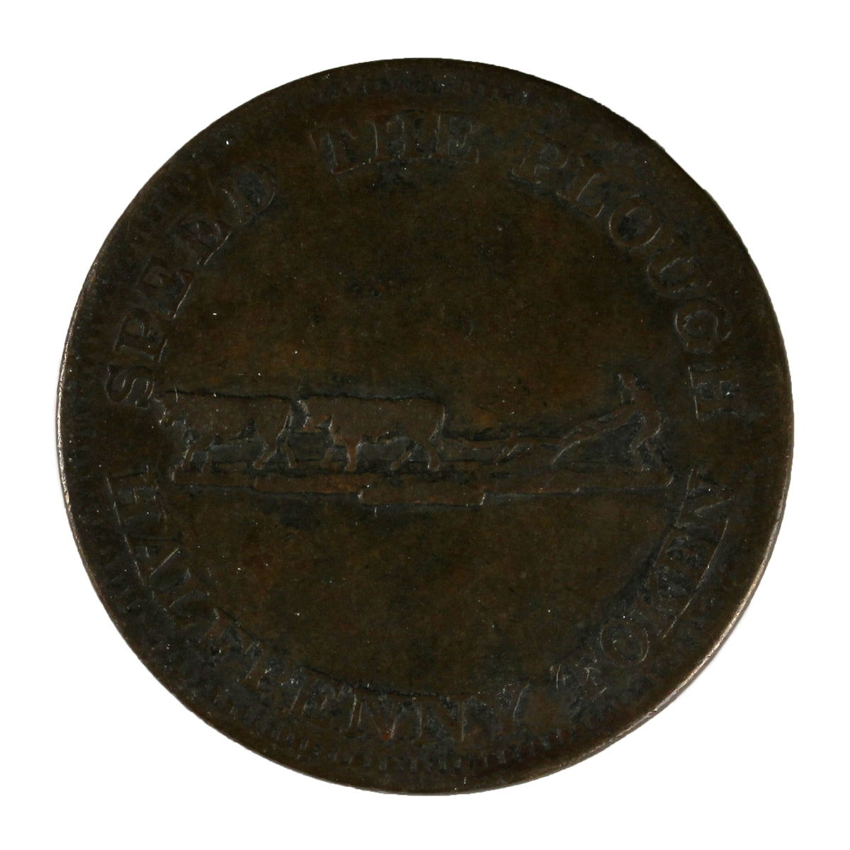 UC-4A1 1840 Upper Canada Speed the Plough Half Penny Token VF-EF (VF30) $