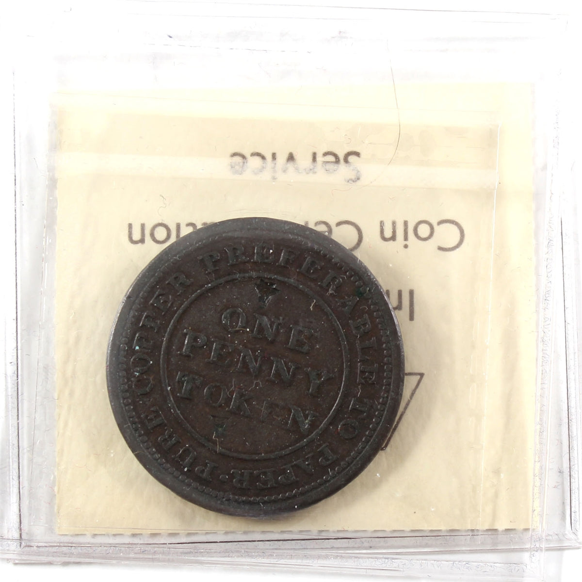 NS-20A3 1813 Nova Scotia Trade & Navigation Penny Token ICCS Certified F15 BR# 962