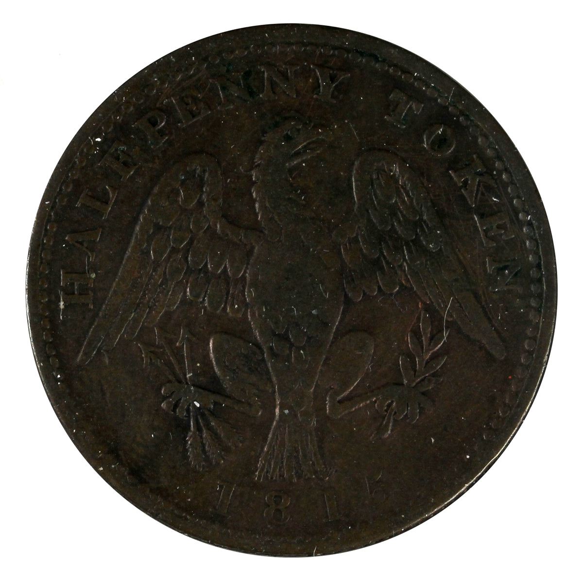 LC-54D2 1815 Lower Canada Spread Eagle Half Penny Bank Token VG-F (VG10)