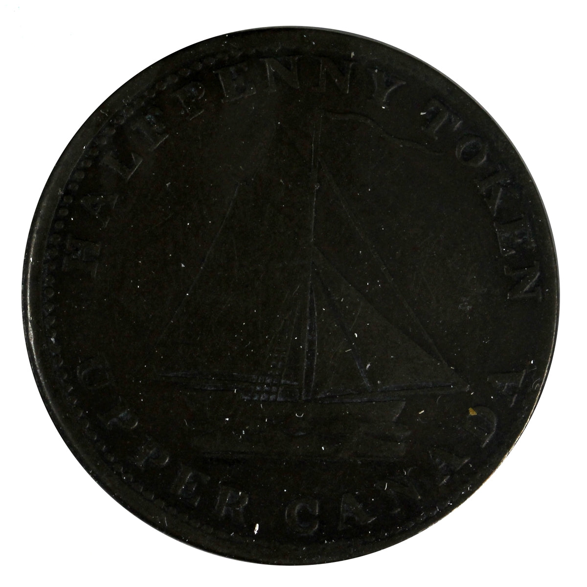 UC-9A3 1820 Upper Canada Commercial Change Half Penny Token Very Fine (VF20)
