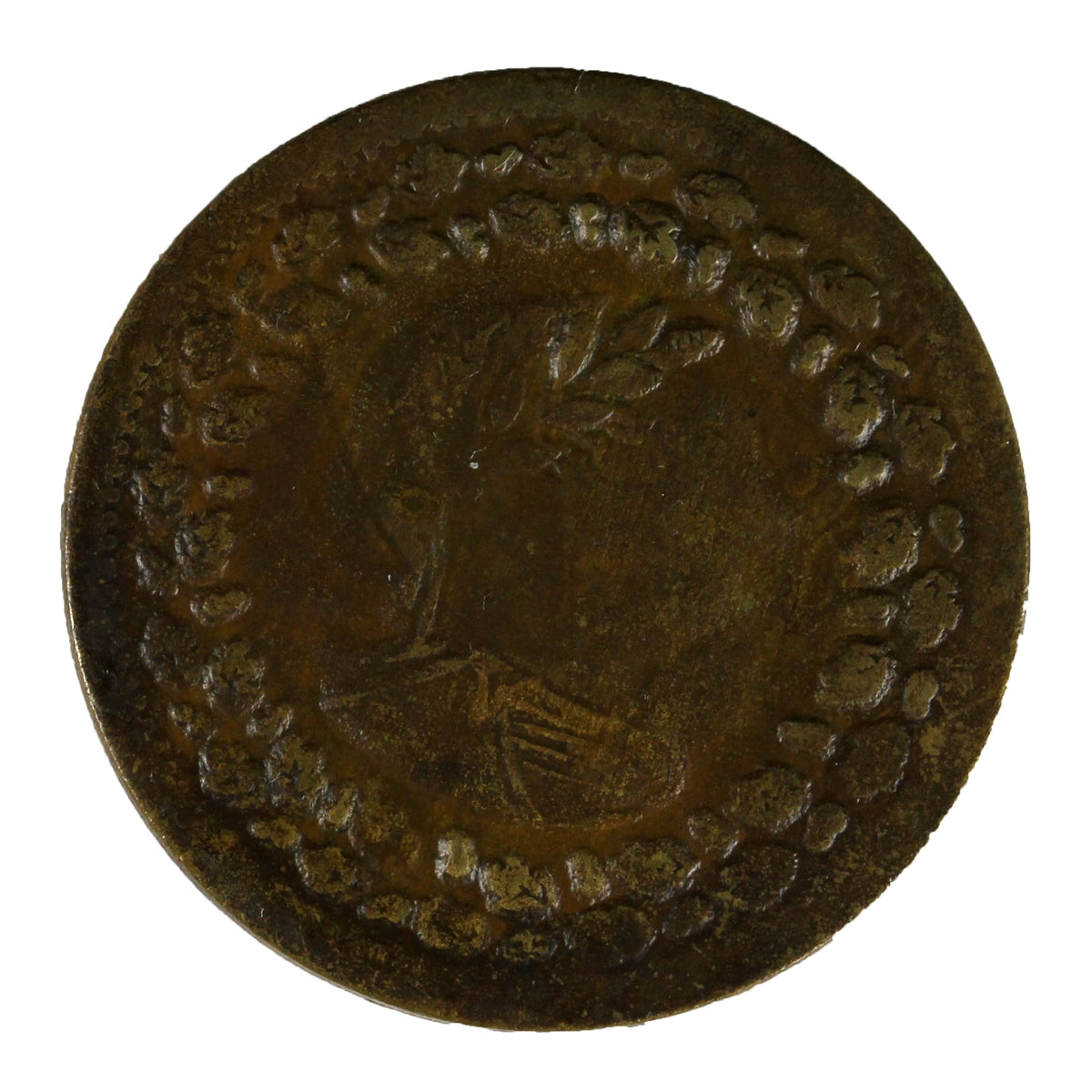 LC-48C2 1812 Lower Canada Clockwise, Brass Tiffin Token UNC+ (MS62) $