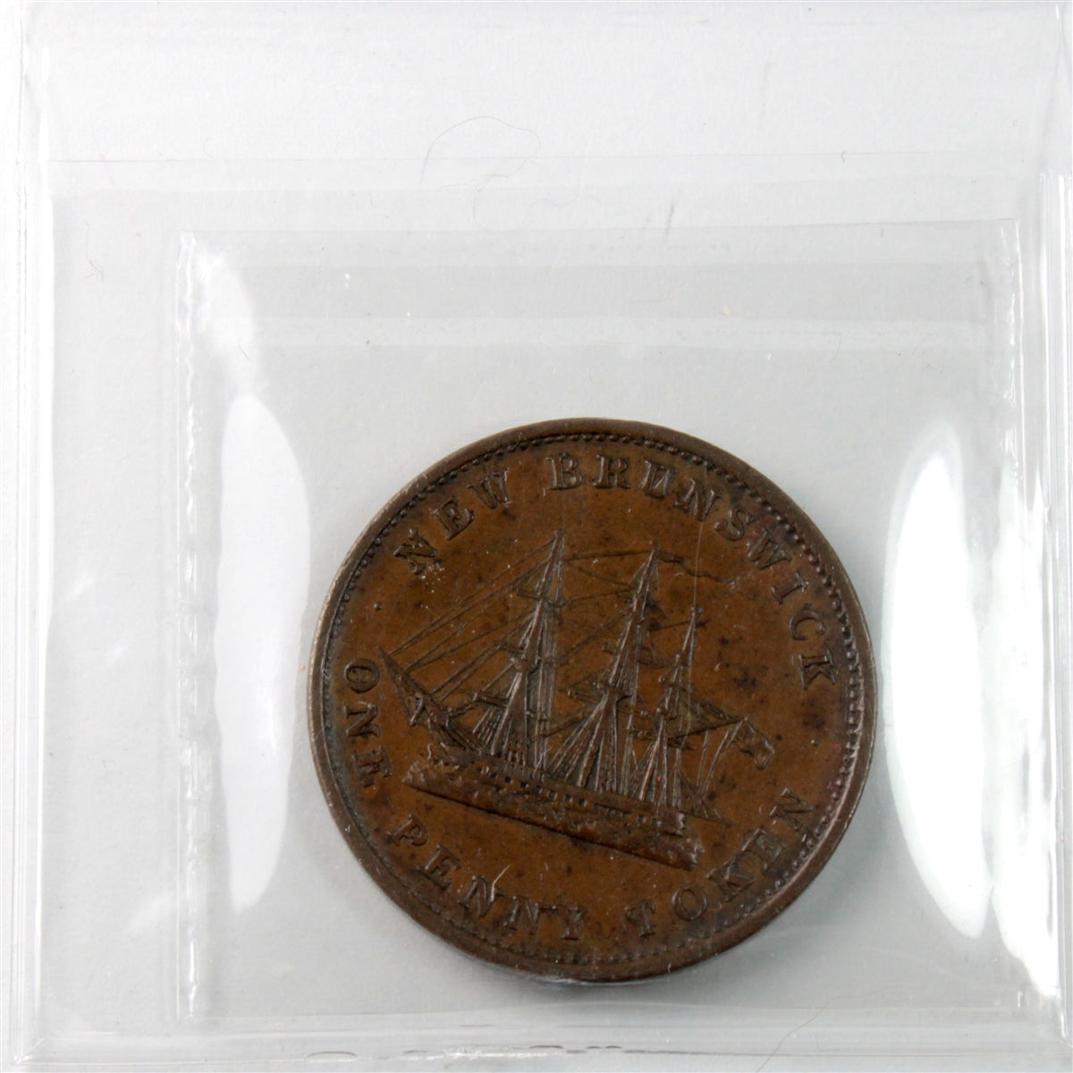NB-2A 1843 New Brunswick Penny Token, Victoria ICCS Certified VF30 BR# 909