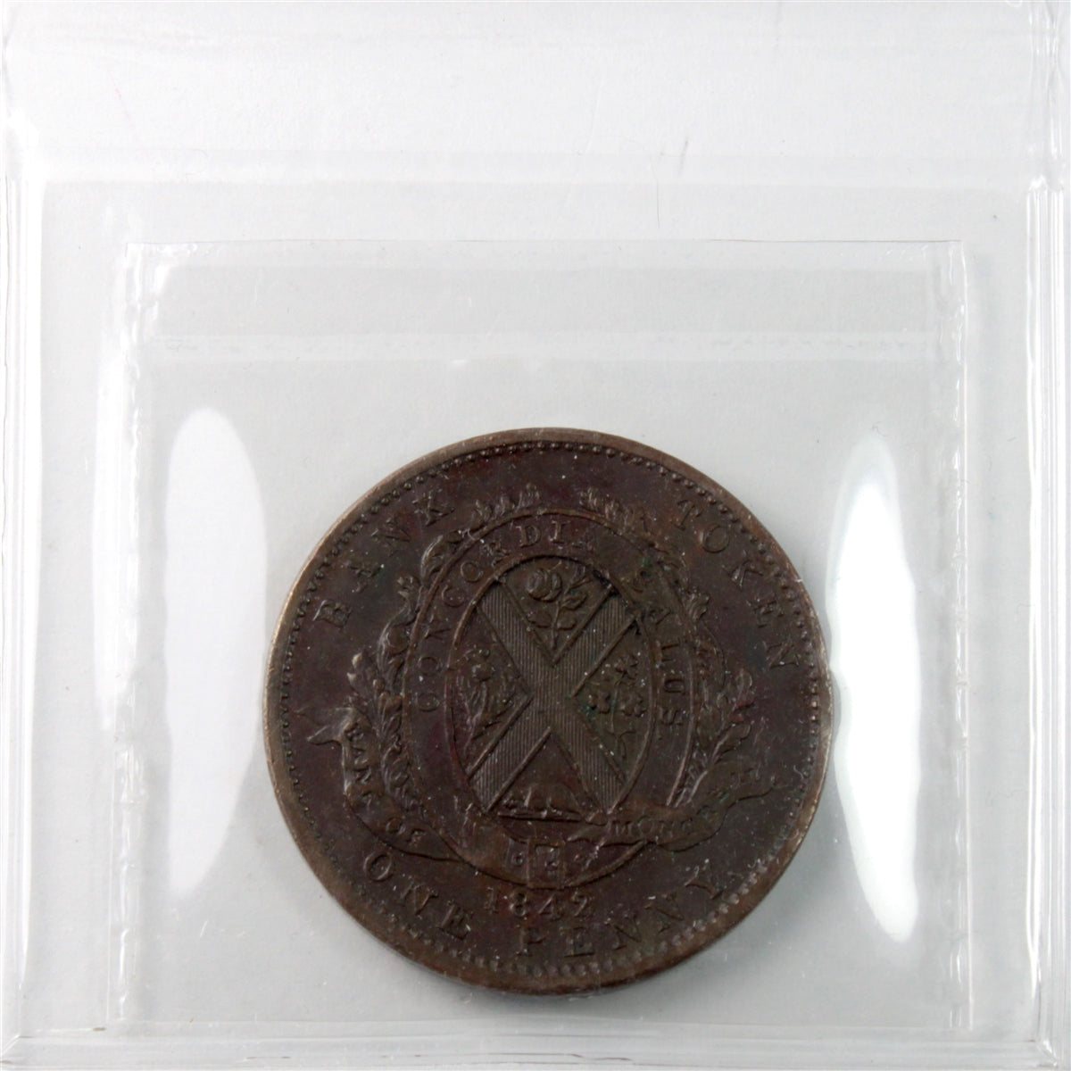 PC-2B 1842 Province of Canada Bank of Montreal Penny Token ICCS Certified AU50 BR# 526