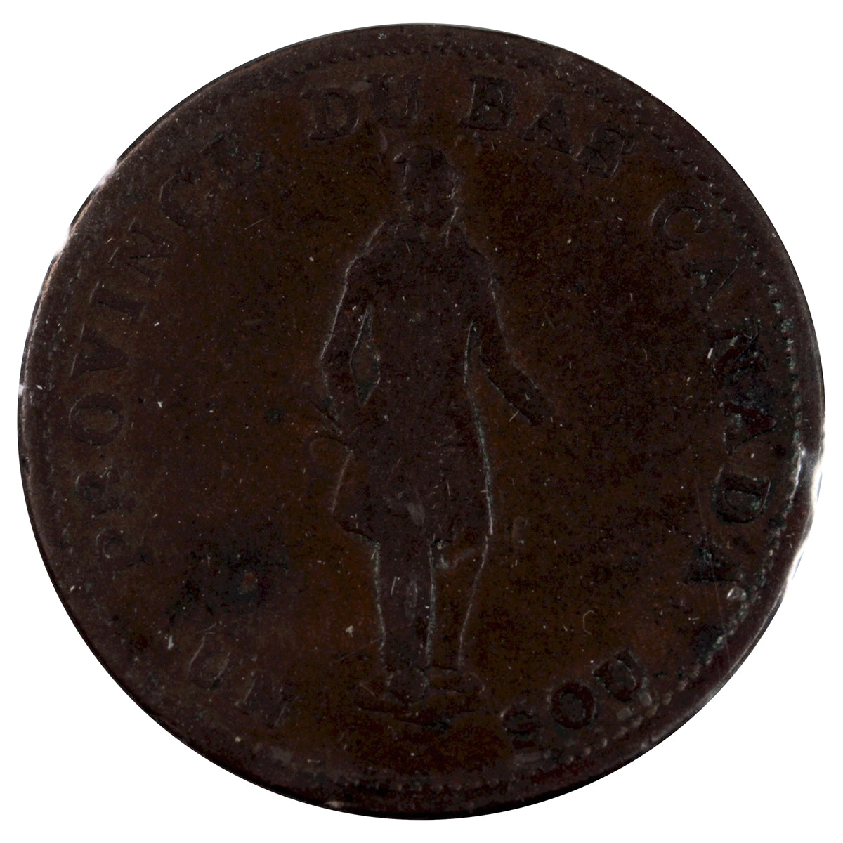 LC-8D1 1837 Lower Canada, Bank of Montreal Half Penny Token G-VG (G-10)