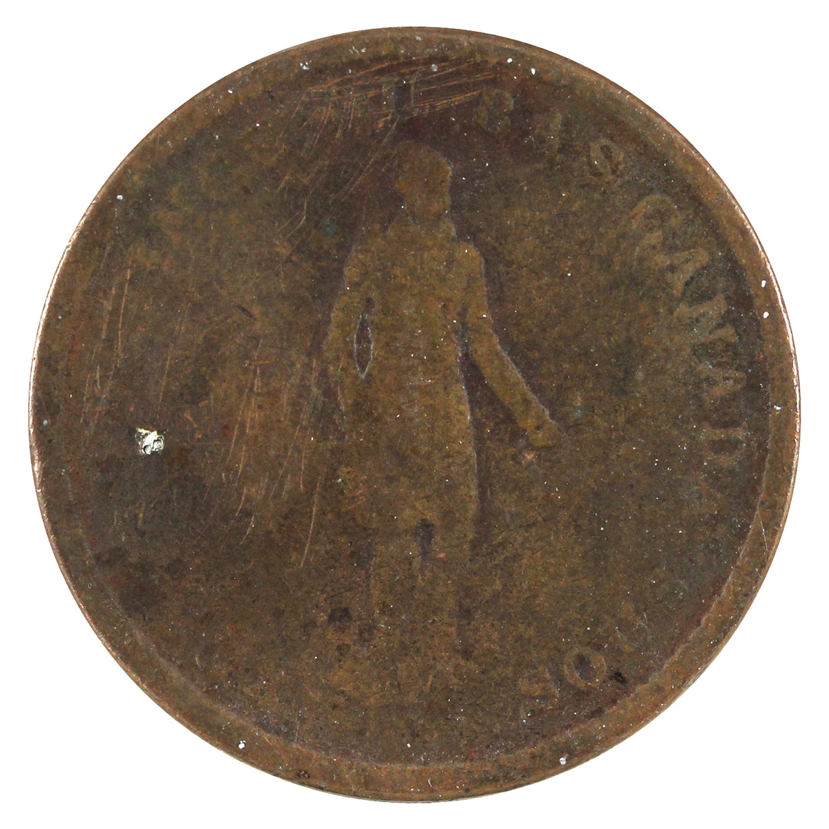 LC-9C2 1837 Lower Canada Banque du Peuple One Penny Token Good (G4)