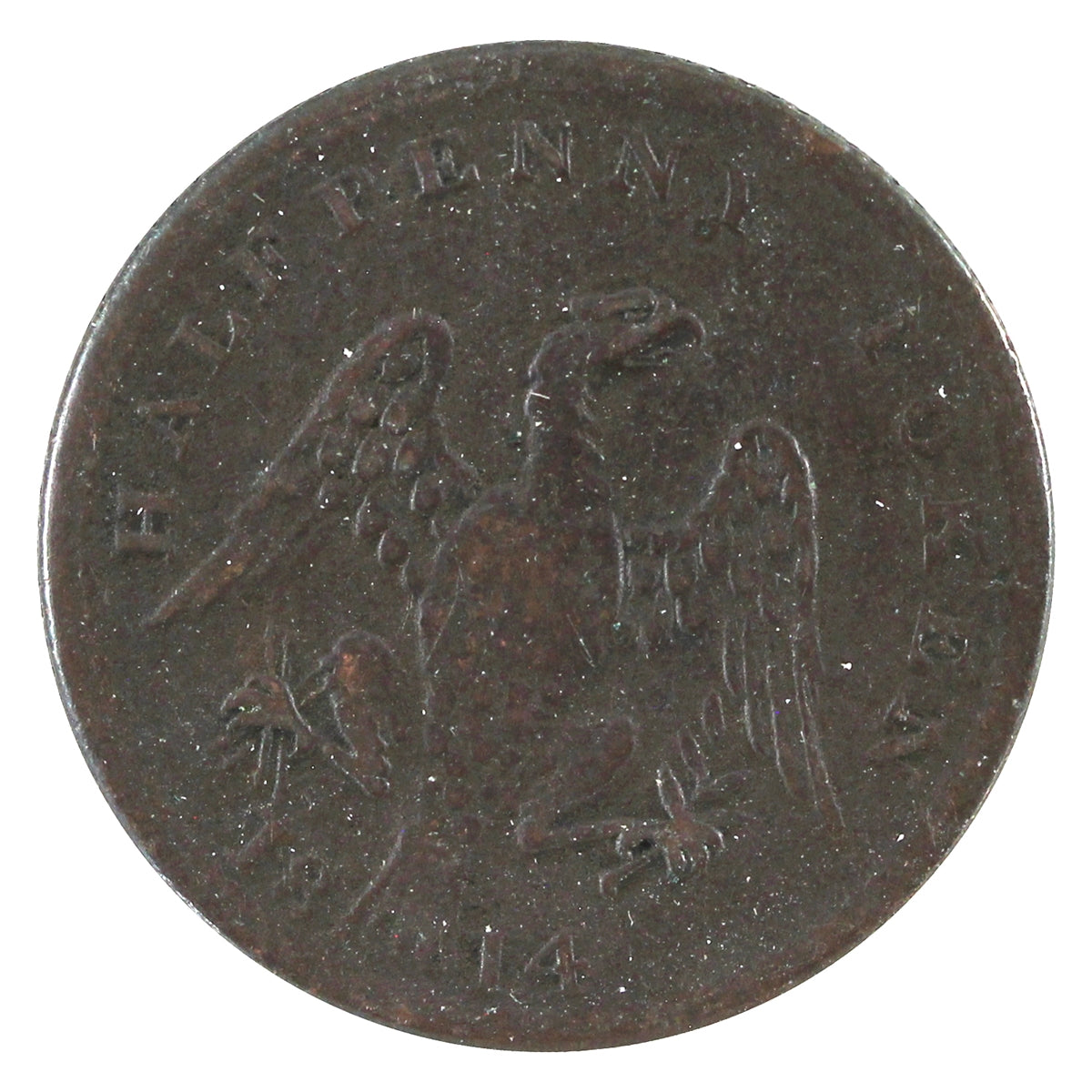 LC-54C1 1814 Lower Canada Spread Eagle Half Penny Token F-VF (F15)