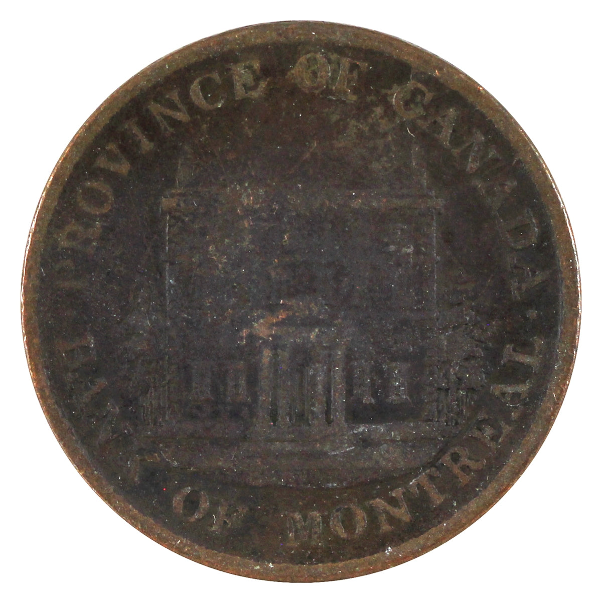 PC-1A3 1842 Province of Canada Bank of Montreal Half Penny Bank Token, G-VG (G6)