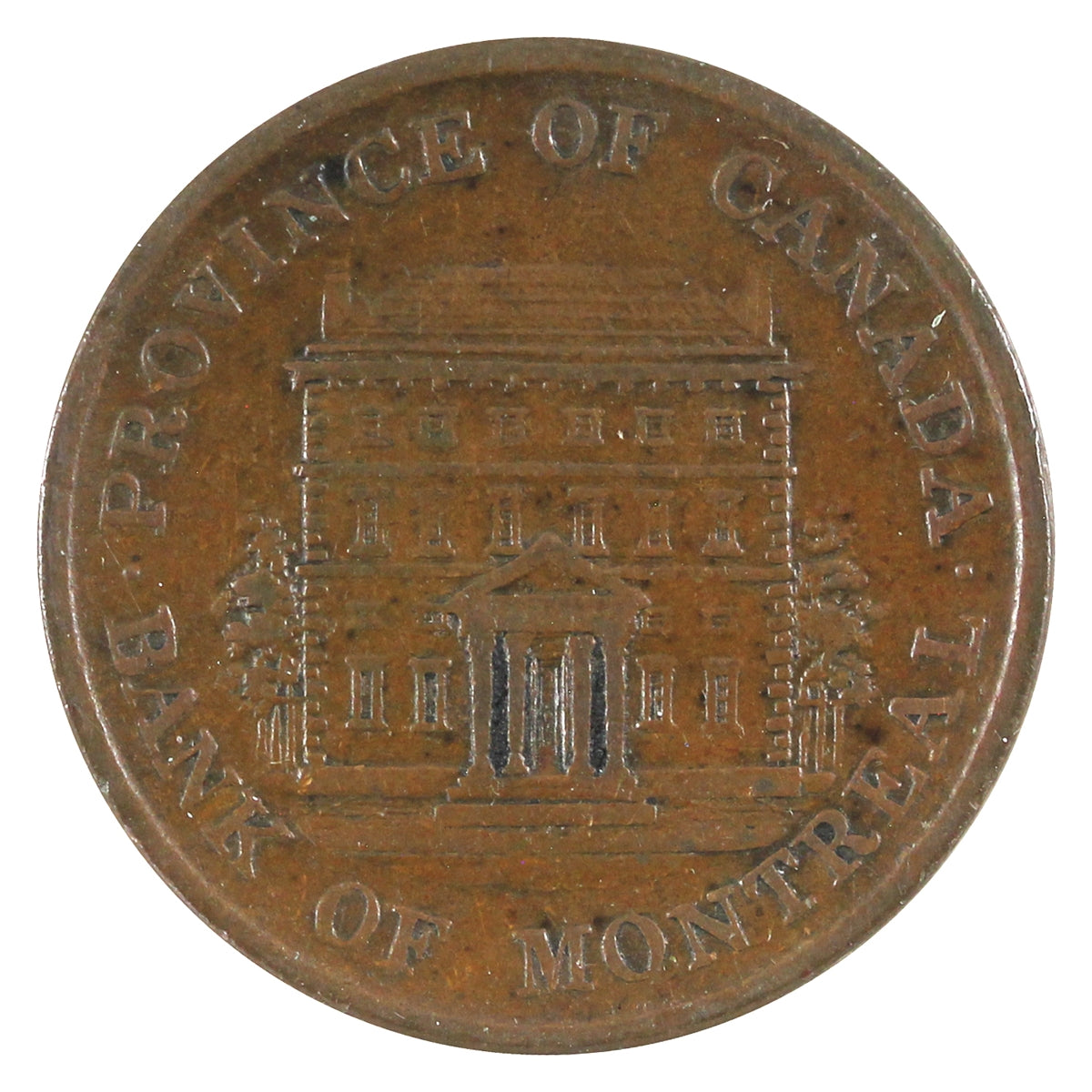 PC-1B6 1844 Province of Canada Bank of Montreal Half Penny Token VF-EF (VF30)