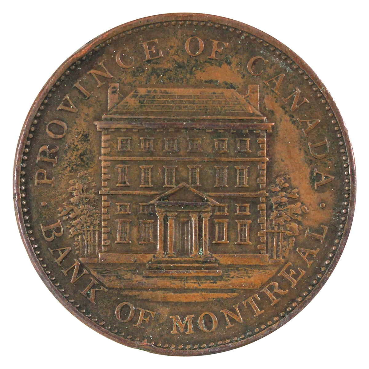 PC-2B 1842 Province of Canada Bank of Montreal Penny Token Extra Fine (EF40)