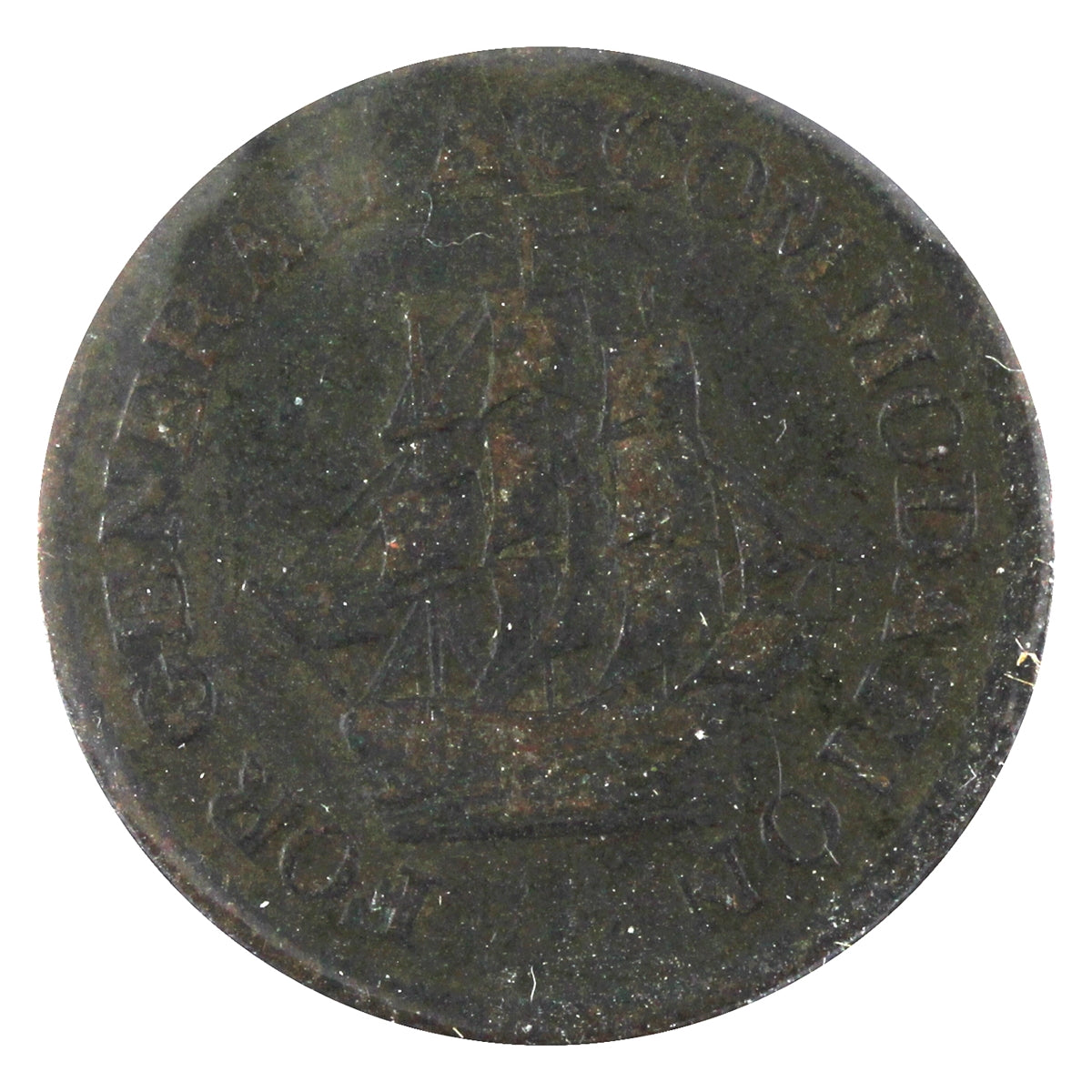 AM-1A4 Copper Preferable to Paper For General Accommodation Half Penny Token F-VF (F15)