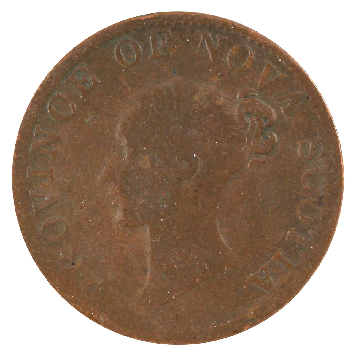 NS-1E2 1840 Nova Scotia Victoria Thistle Half Penny Token G-VG (G6)