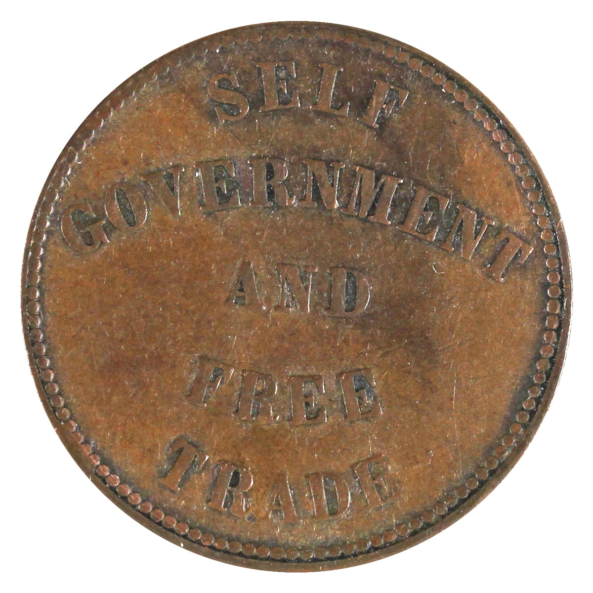 PE-7C2 1857 PEI Self Government and Free Trade Token Extra Fine (EF40) $