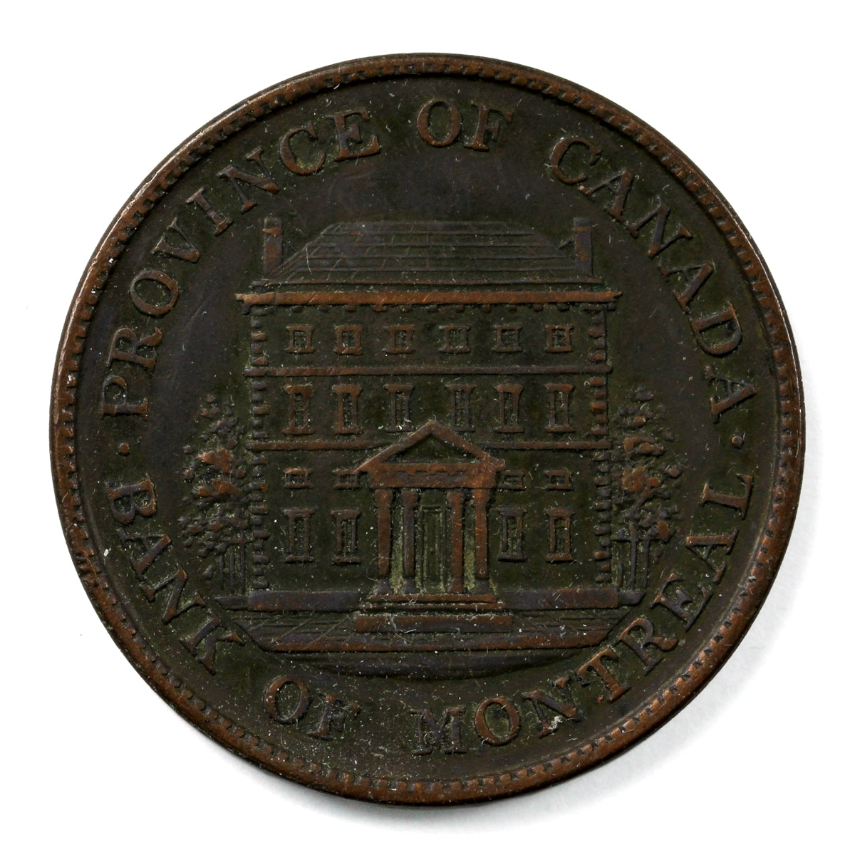 PC-1A3 1842 Province of Canada Bank of Montreal Half Penny Bank Token, Extra Fine (EF40)