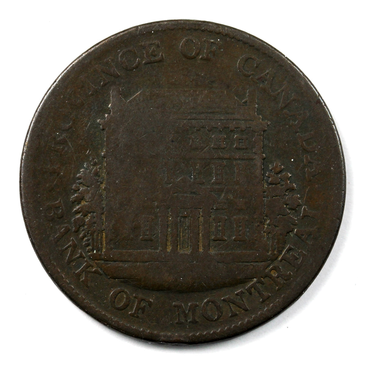PC-1B2 1844 Province of Canada Bank of Montreal Half Penny Token G-VG (G6)