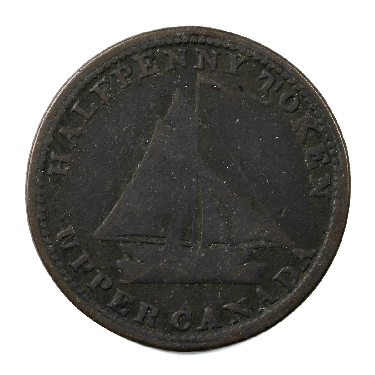 UC-9A1 1820 Upper Canada Commercial Change Halfpenny Token F-VF (F15)